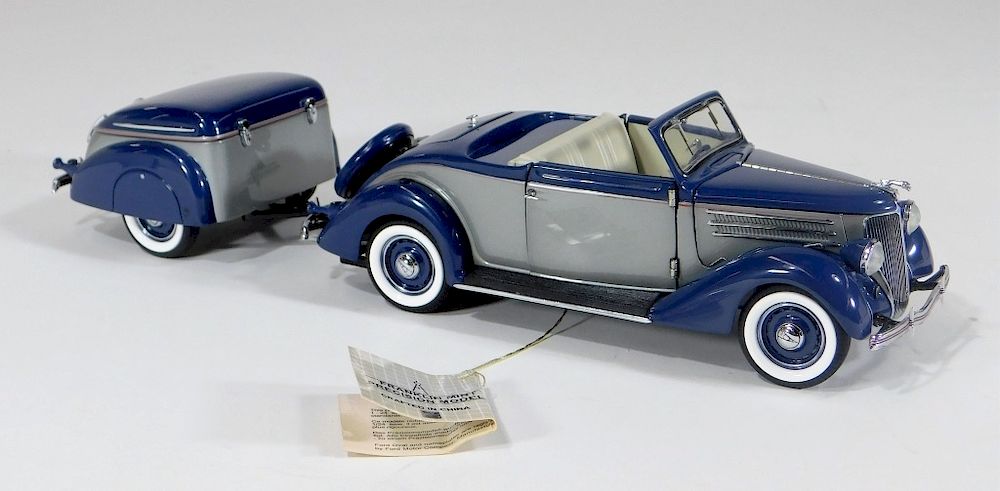 Appraisal: Franklin Mint Ford Cabriolet Trailer Diecast Car United States Contemporary