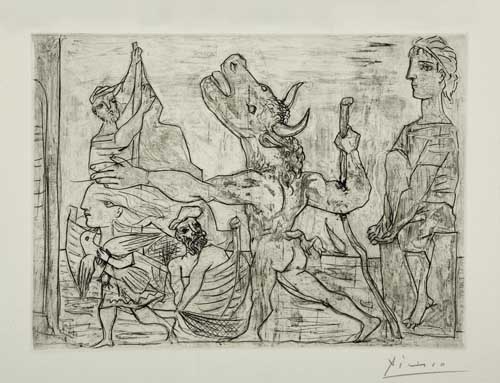 Appraisal: PABLO PICASSO Minotaure aveugl guide par une Fillette III Etching