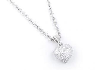 Appraisal: A Diamond Heart Pendant Necklace by Cartier Set with round