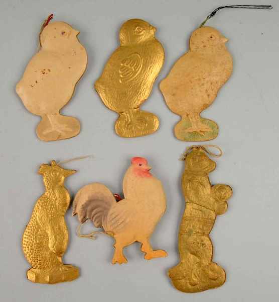 Appraisal: Lot of German Dresden Ornaments Description Three are gold and