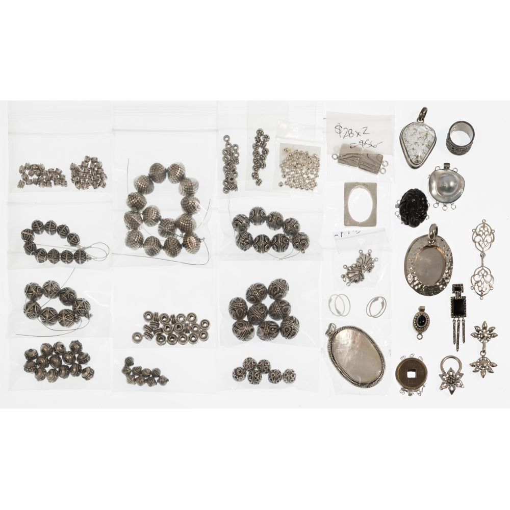 Appraisal: STERLING SILVER JEWELRY ASSORTMENTIncluding loose beads and pendants some having