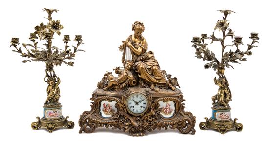 Appraisal: Sale Lot A Louis XV Style Gilt Metal and Sevres