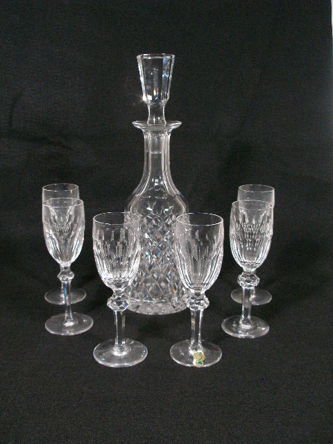 Appraisal: Waterford Crystal Decanter Six Sherry Glasses the decanter in the