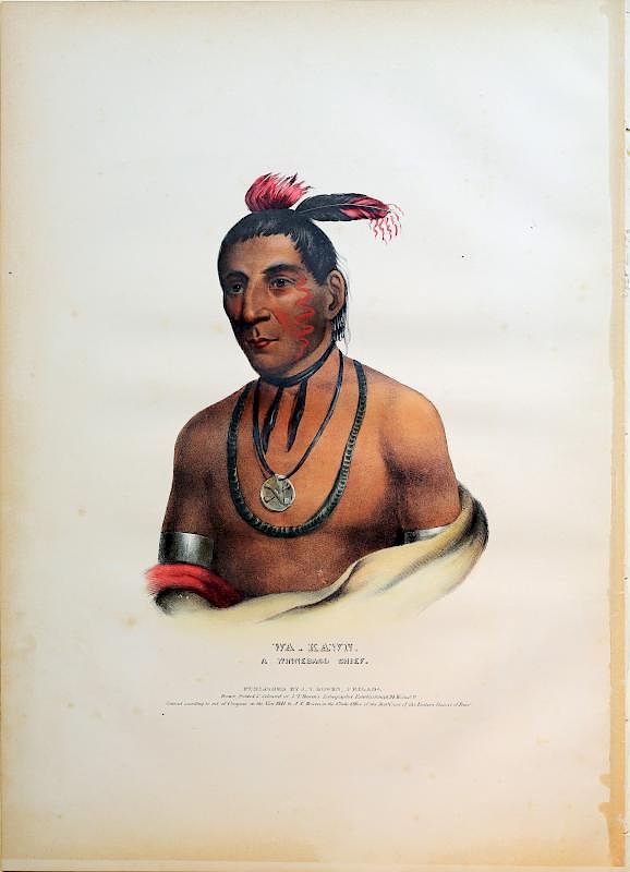 Appraisal: Engraved Indian Portrait by McKenney Hall Wa-Kawn A Winnebago Chief