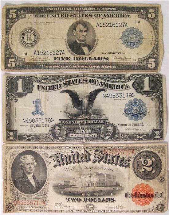 Appraisal: CURRENCY Large US Note red Seal Series Speelman White Very