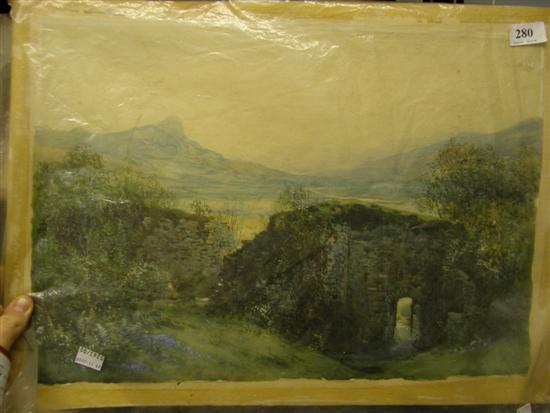 Appraisal: th century Italian School watercolour landscape and another