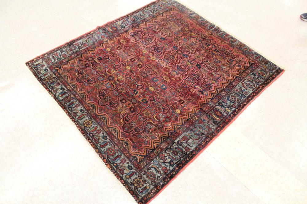 Appraisal: SEMI-ANTIQUE PERSIAN AREA RUG Hamadan villages region c 's stylized