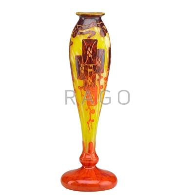 Appraisal: CHARLES SCHNEIDER - LE VERRE FRANCAIS Cameo glass Frenes vase