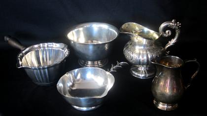 Appraisal: Five sterling silver small serving pieces th and th centuries