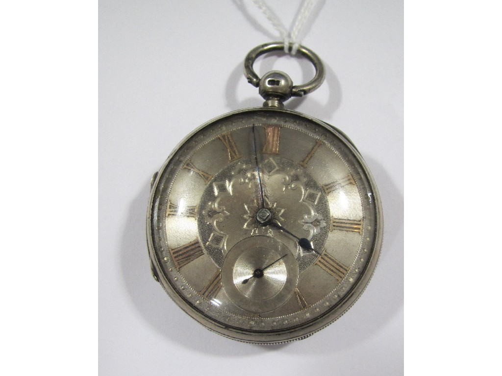 Appraisal: Silver cased open faced pocket watch hallmarked London