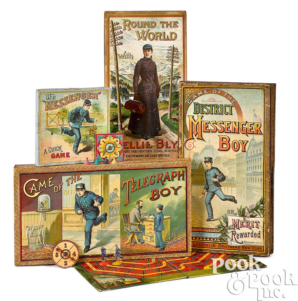 Appraisal: Four McLoughlin Bros board games Four early McLoughlin Bros board