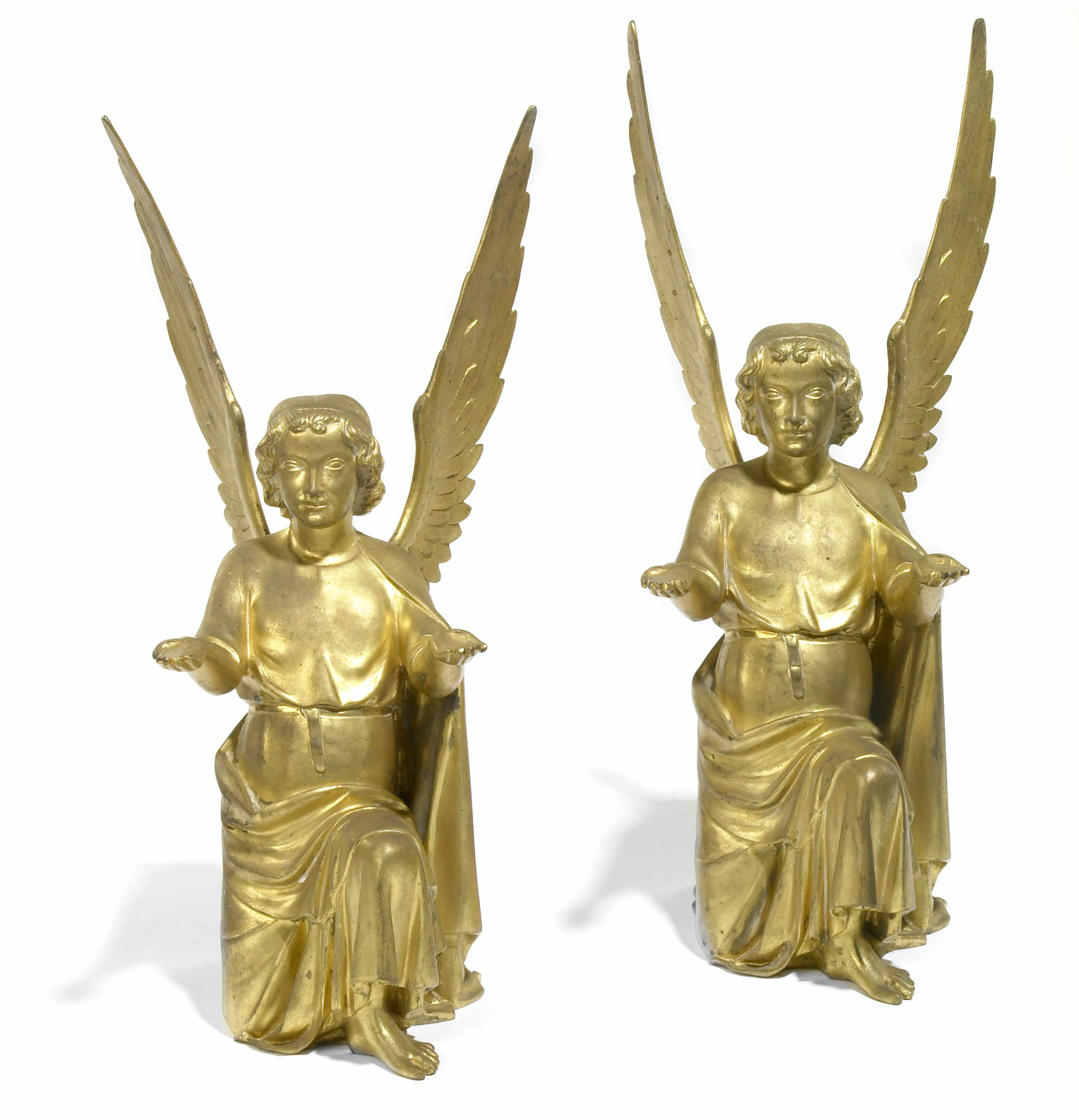 Appraisal: A pair of Continental bronze figures of angels late th