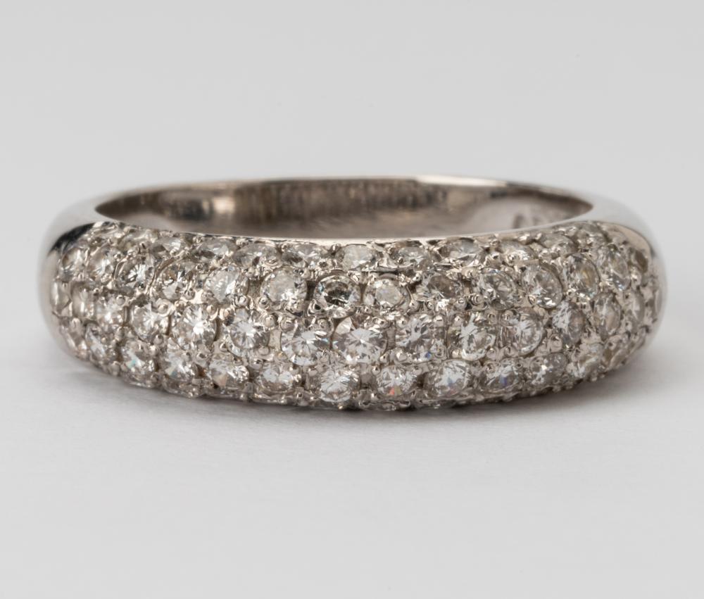 Appraisal: KARAT WHITE GOLD DIAMOND BAND RINGThe ring is pave set