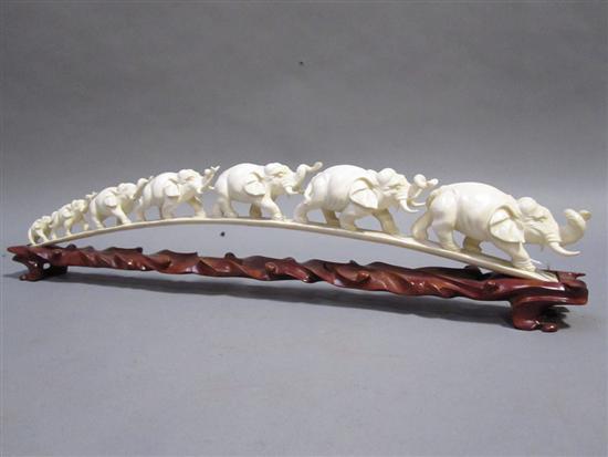 Appraisal: CHINESE CARVED IVORY TUSK FORM SERIES OF SEVEN ELEPHANTS th