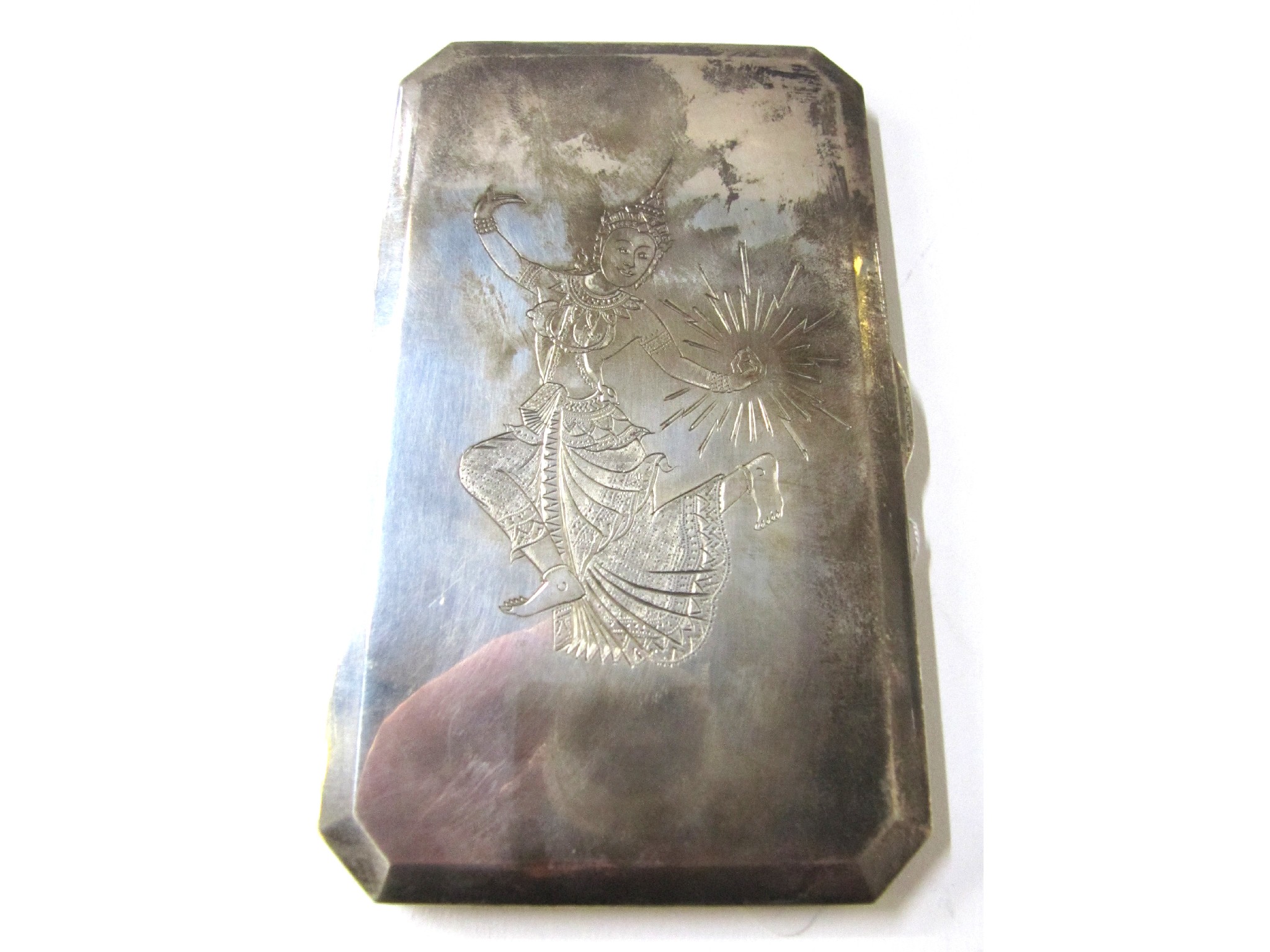 Appraisal: A Siamese white metal cigarette case