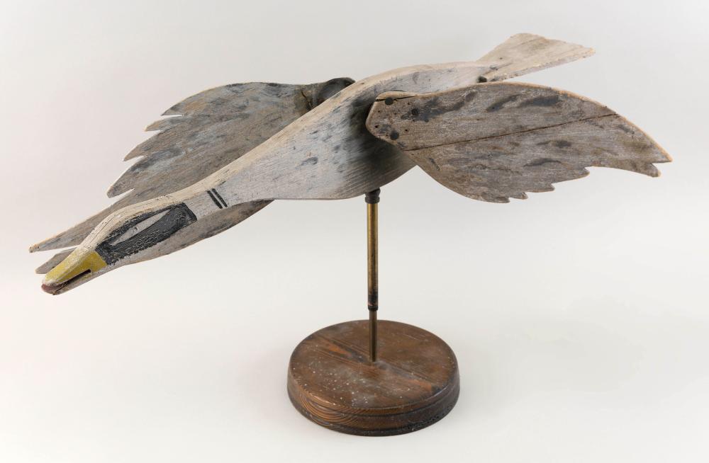 Appraisal: FLYING MALLARD WHIRLIGIG TH CENTURY TOTAL HEIGHT LENGTH APPROX FLYING