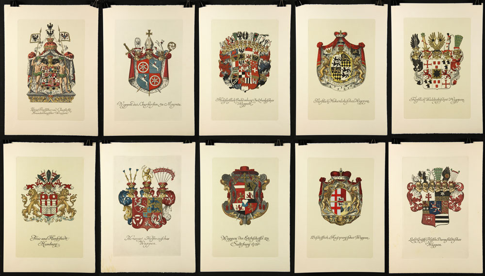 Appraisal: - Hand Colored Engravings of Coats of Arms Lot of