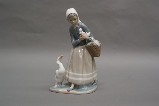 Appraisal: A Lladro figure of a girl with basket and geese