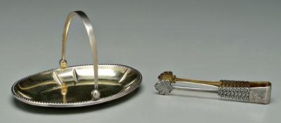 Appraisal: Two pieces Russian silver sugar tongs mark with workman s