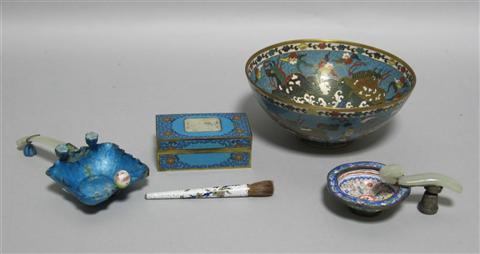 Appraisal: GROUP OF CHINESE ENAMELED WARES Including a Canton painted famille