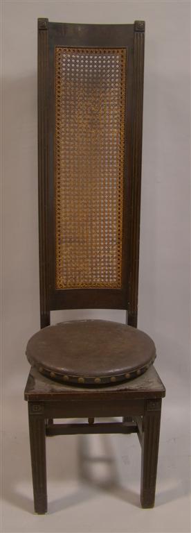 Appraisal: ARTS AND CRAFT STYLE CANE BACK SIDE CHAIR the exaggerated