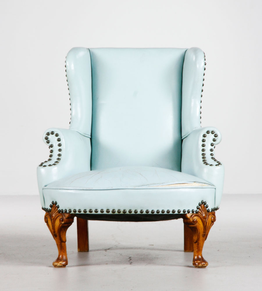 Appraisal: - Queen Anne Style Armchair Queen Anne style armchair with