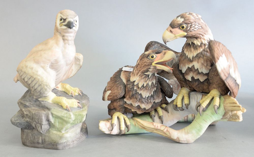 Appraisal: Two Boehm porcelain eagles Young American Bald Eagle and Young