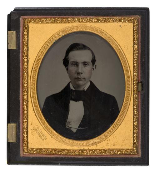 Appraisal: ROCKEFELLER John D - Sixth plate ambrotype portrait of a