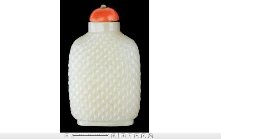 Appraisal: Chinese white jade 'basket weave' carved snuff bottle early th