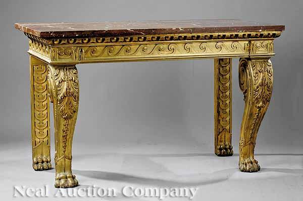 Appraisal: A George II Carved Giltwood Console mid- th c with