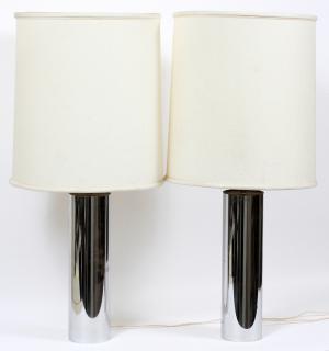 Appraisal: GEORGE KOVACS MID CENTURY MODERN CHROME TABLE LAMPS GEORGE KOVACS