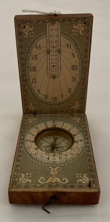 Appraisal: MID- TH CENTURY GERMAN-MADE PORTABLE SUNDIALcompass made for the English