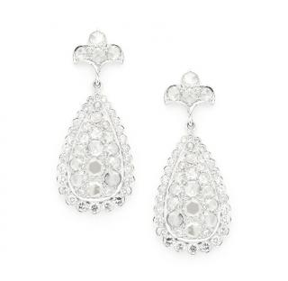 Appraisal: DIAMOND DROP EARRINGS DIAMOND DROP EARRINGSUnusual combination of rose and