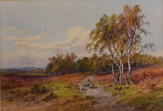 Appraisal: JAMES WALSHAM BALDOCK - Sheep on a track through heath