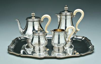 Appraisal: Buccellati sterling tea service tray pear forms engraved decoration scroll