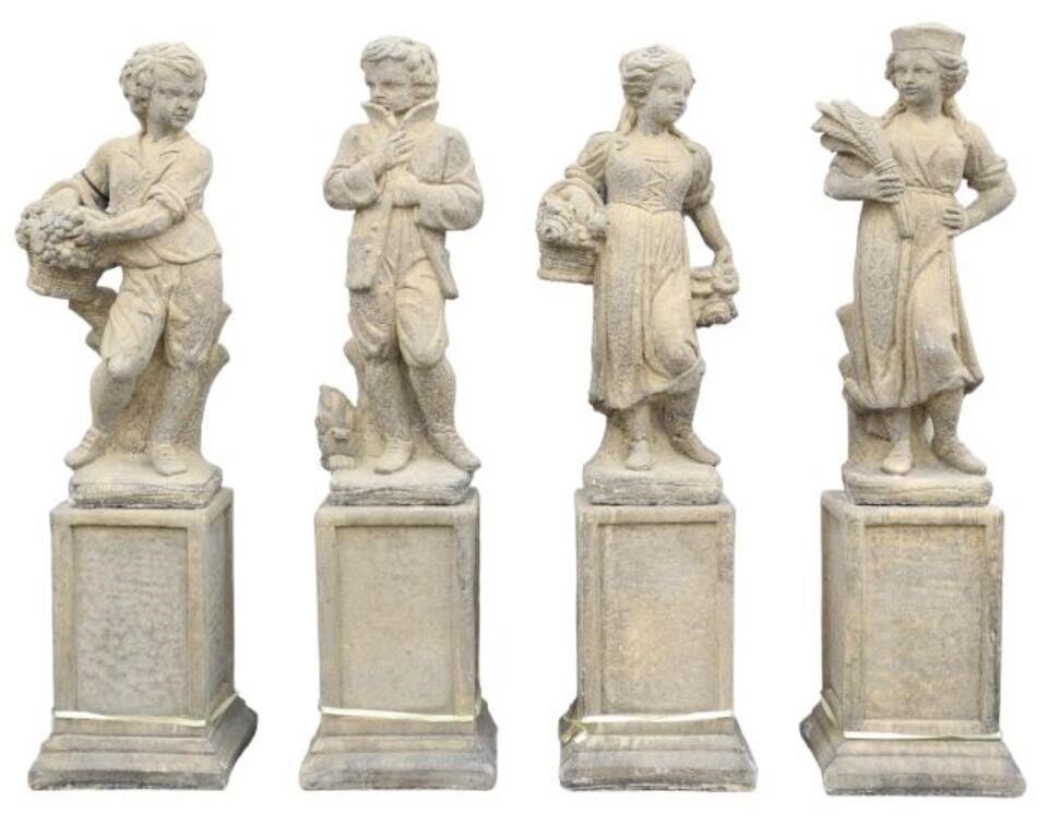 Appraisal: lot Cast stone garden statuary The Four Seasons figures modeled