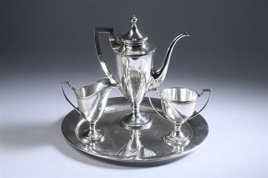 Appraisal: FOUR-PIECE AMERICAN STERLING SILVER COFFEE SET Including coffee pot creamer