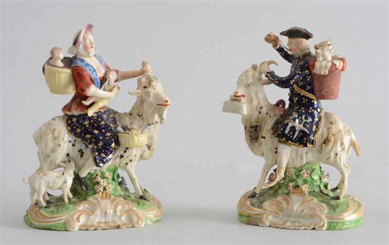 Appraisal: PAIR OF DERBY PORCELAIN GROUPS ''TAILOR AND HIS WIFE RIDING