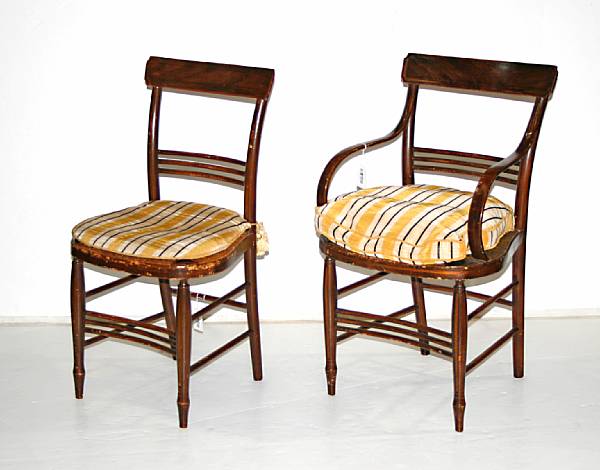 Appraisal: A set of five American paint decorated 'Fancy' chairs early