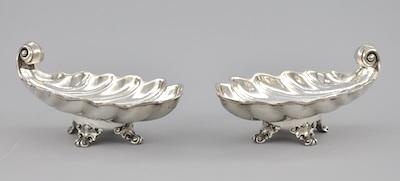 Appraisal: A Pair of Sterling Silver Shell Dishes Birmingham ca Of