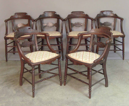 Appraisal: Set of six Victorian armchairs th c