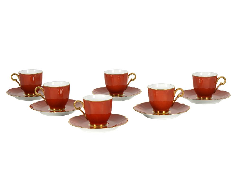 Appraisal: CHARLES FIELD HAVILAND LIMOGES PORCELAIN CUPS SAUCERSeighteen sets each with