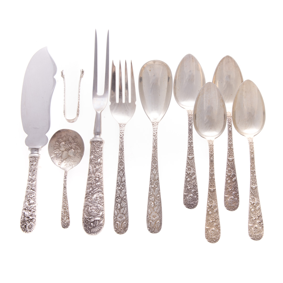 Appraisal: Kirk Repousse sterling serving pieces pieces comprising serving spoons -pc