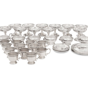 Appraisal: A Group of American Silver Cups and Saucers th Century