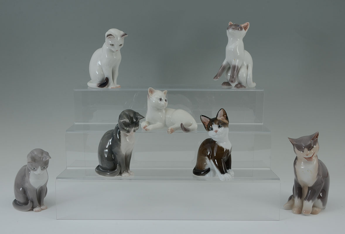 Appraisal: BING GRONDAHL PORCELAIN CAT FIGURINES An assembled collection of pieces