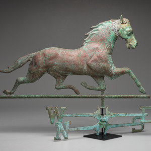 Appraisal: A Molded Copper and Cast Zinc Running Horse Weathervane th