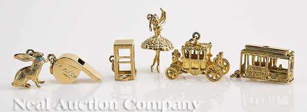 Appraisal: A Group of Yellow Gold and Gold-plated Charms including kt