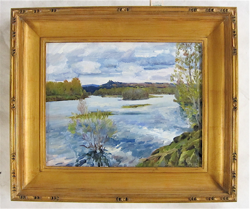 Appraisal: OLEG ULITSKIY OIL ON CANVAS Ukraine Washington born Impressionist river