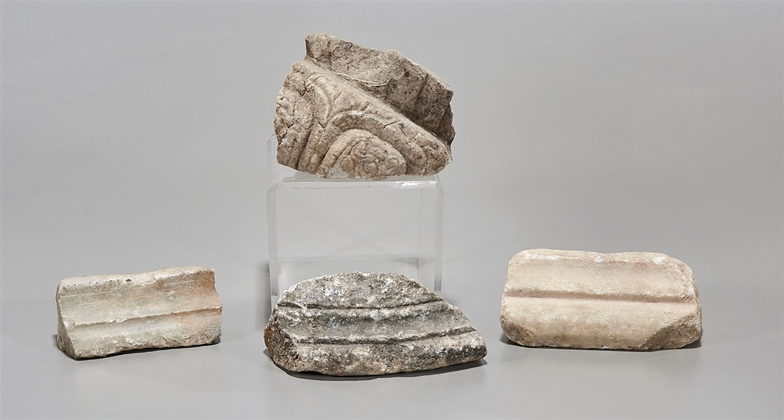 Appraisal: Group of ancient marble sculptural fragments Ex Southern California private