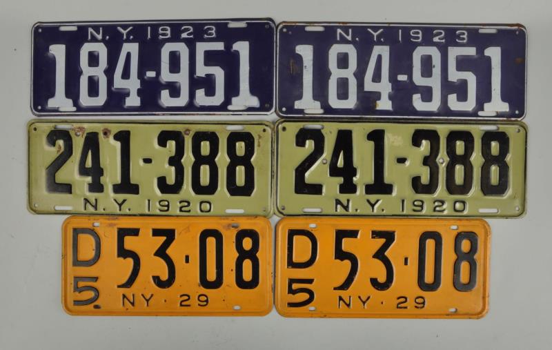 Appraisal: Lot Of New York License Plates Included in this lot